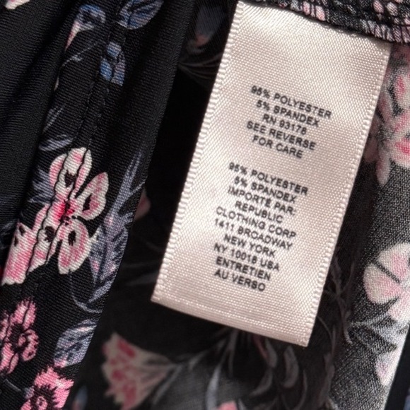 Catherine Malandrino Womens Floral Scoop Neck Short Sleeve Top Black Pink S NWT - Picture 4 of 6